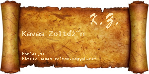 Kavas Zoltán névjegykártya